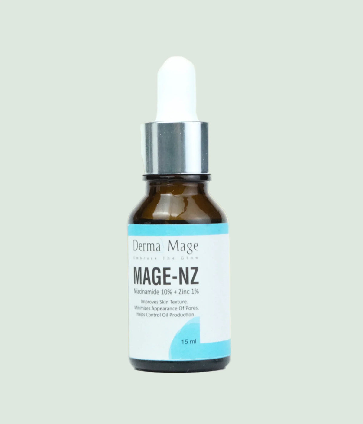 Derma Mage MAGE-NZ dropper bottle on a beige background